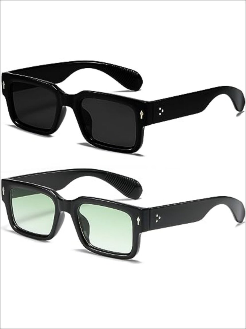 Square Frame Sunglasses UV400 Acetate Full-Frame Unisex Adult